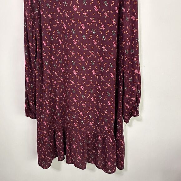 Matilda Jane Local Luxuries Dress L Fall Boho Burgundy Floral Tassels Trendy NEW - Picture 9 of 12